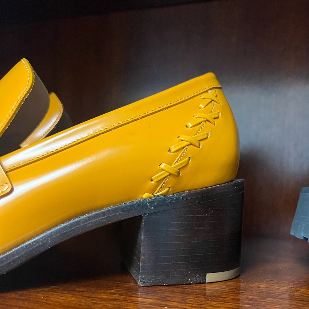 Dries Van Noten Orange Square Toe & Heel Penny Loafer Size 40 - Picture 7 of 17